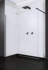 Dušas siena Modo X Black II 140 cm, 10 mm stikls
