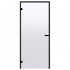 790x1890 mm, Transparent/Pine stikla saunas durvis, melni nokrāsotаs