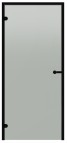 790x1890 mm, Satin/Alu stikla saunas durvis, melni nokrāsotas