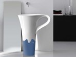 CUP izlietne , balta ar zilu dekoru 70x50 cm
