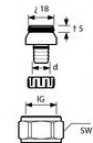 PE-MDXc cauruļu pievienojums skrūvējams, 17x2,0x3/4'', eirokonus 2