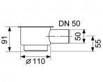 TECEdrainline tekne “standard”, DN 50, sānu noteka 2