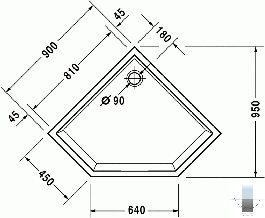 Душевой поддон трапеция. Поддон пятиугольный 90 х 90. Поддон для душа 90 90 Размеры. Душевой поддон 1000x1000. Размеры душевого поддона 90х90 для душа.