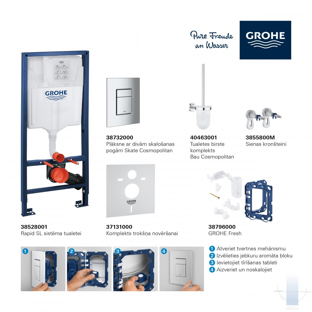 Grohe kompl. 6 in 1 + Cosmo  taust. + Grohe Fresh 1
