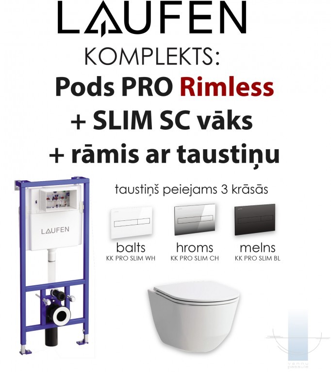 Laufen Komplekts pods Pro new Rimless +  LIS rāmis + poga  1