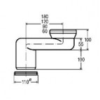 WC pieslēgs ar atkāpi dn100  60mm 2
