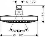 Верхний душ Croma Select S180 2jet  2