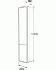 Graphic augstais skapis 1650x300x160mm,pelēks 2