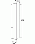 Graphic augstais skapis 1650x300x320mm,pelēks 2