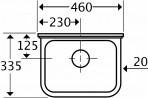 IFÖ PUBLIC STEEL РАКОВИНА CU 44B,с переливом 2