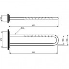 U-formas atbalsta rokturis 85 cm, matēta 2