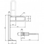 U-formas atbalsta rokturis 55 cm, matēta 2