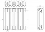 Dekor. radiators TESI 3 500x1215 mm (27 sekc.) 4