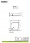 Delos C dušas paliktnis ar Paneli 90x90 cm 2