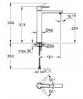 Lineare maisītājs izlietnei XL-Size, Supersteel 2