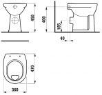 Lyra Plus pods, vertikāls izvads, balts 2