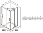 BlixSlim BLSRV2 90dušas stūris spīdīgs(Bright Alu)profils +transparent 4