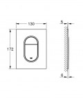 Taustiņš Arena Cosmo S(mini) duo, 130x172 mm, vertikāls,supersteel 2