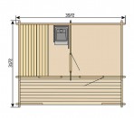 Somu sauna Harvia SO4000 izmērs 3800 x 3000 cm  2