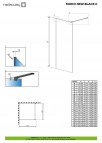 Dušas siena Modo X Black II 160 cm, 10 mm stikls 3