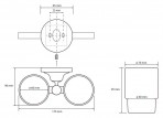 Retro двойной держатель с стаканом, хром 2