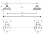 Retro вешалка для полотенец 365 mm, хром 2