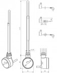 Regulējams sildelements DRY 300 W, hromēts 3