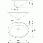 Умывальник из нержавеющей стали 53x45см SLUN 32X 2