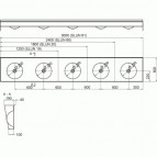 Умывальник из нержавеющей стали 240x50см SLUN 60 2