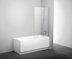PVS1 Шторки для ванны 80 cm ,фиксированные,блестящий/прозрачный