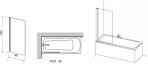 PVS1 Шторки для ванны 80 cm ,фиксированные,блестящий/прозрачный 2