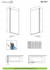 Vannas sieniņa Nes Black PNJ I Frame 90 cm, labā 3