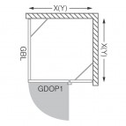 GDOP1+GBL dušas stūris, 1100x1000 mm, labais 14