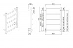 Полотенцесушитель  Samba 450x700, 40W  нер. сталь 3