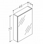 RB SCANDIC Зеркальный шкафчик для ванной 46 см, серый ясень 2