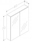 RB SCANDIC Vannas istabas spoguļskapītis 60 cm, balts 2