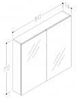 RB SCANDIC Vannas istabas spoguļskapītis 80 cm, balts 2