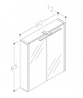 RB SERENA, LUNA Зеркальный шкафчик для ванной LED 60 см, серый дуб 2