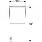 Geberit Selnova Rimfree pods, horizontāls izvads, balts 8