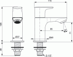 Connect Air krāns vienam ūdenim Pillar, sudraba vētra 2