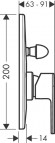 Vernis Shape iebūvējamā maisītāja dek. daļa, matēts melns 2