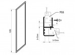 Душевая стенка PSS-90 x 195 белый профиль 3