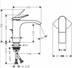 Смеситель для умывальника Vivenis 110 c Pop-up, матовый черный 2