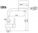 Corsa Inox Plus virtuves izlietnes maisītājs, ner. tērauds/melns 4