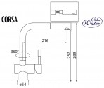 Corsa Inox Plus virtuves izlietnes maisītājs, ner. tērauds/melns 4