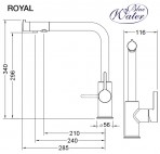 ROYAL virtuves izlietnes maisītājs, melns matēts 6