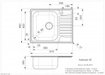 Virtuves izlietne ADMIRAL 40 (L) OKG, 615x490 mm 3