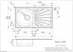 Virtuves izlietne Beta 10 (R) OKG, viena bļoda ar plauktu 780x430 mm 3