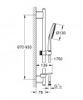 Rainshower SmartActive 130 rokas dušas komplekts 900 mm, hroms 2