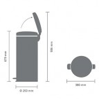 Mусорный ящик Newicon 30 л, Mineral Concrete Grey 3